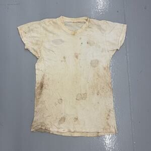 Vintage 60s White Distressed Blank Cotton T-Shirt